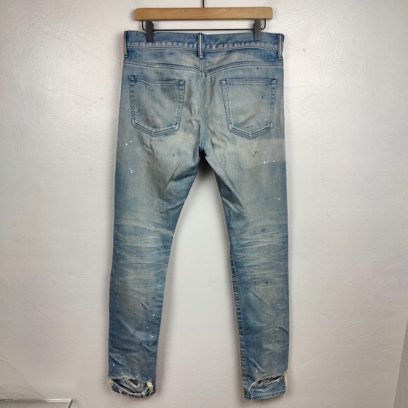 John Elliott The Cast 2‎ Bleached Indigo Jeans Mens 30 Distressed Made in Japan - Picture 7 of 12